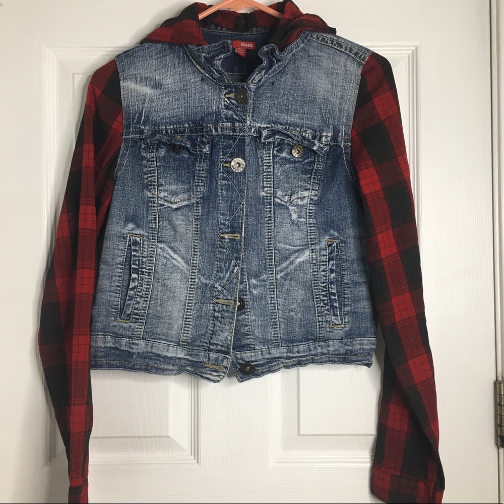 BONGO Plaid Jean Jacket